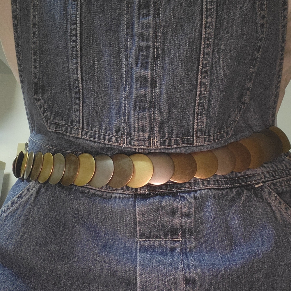 Vintage 80's Mixed Metal Conch Statement Belt